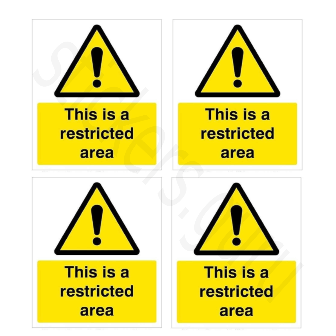 Highfive “This is a resricted area” sign board stickers self adhesive pack of 4