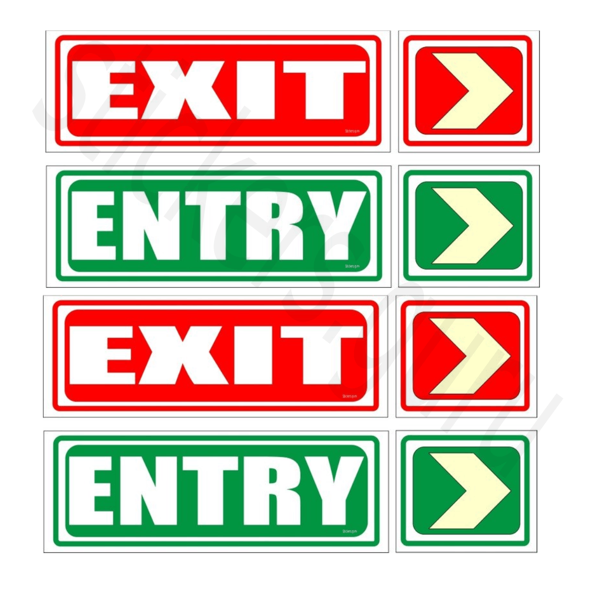 Highfive entery exit Sign Board Sticker self adhesive pack of 4
