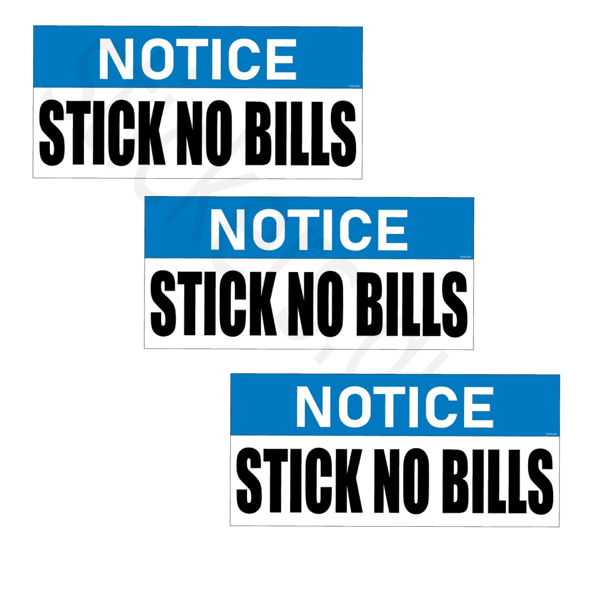 Highfive “stick no bills” sign board stickers self adhesive pack of 3